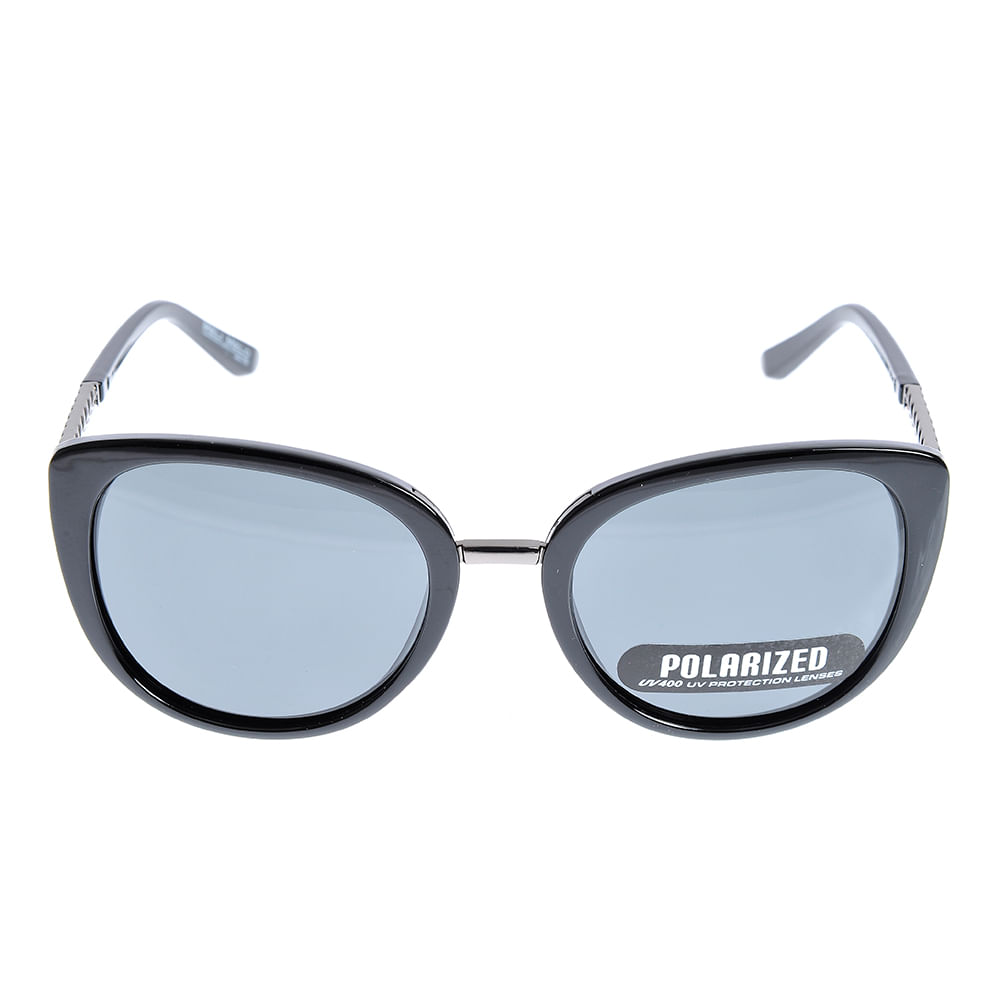Ochelari de soare cat-eye negri cu punte metalica si lentile polarizate - 3 | YEO