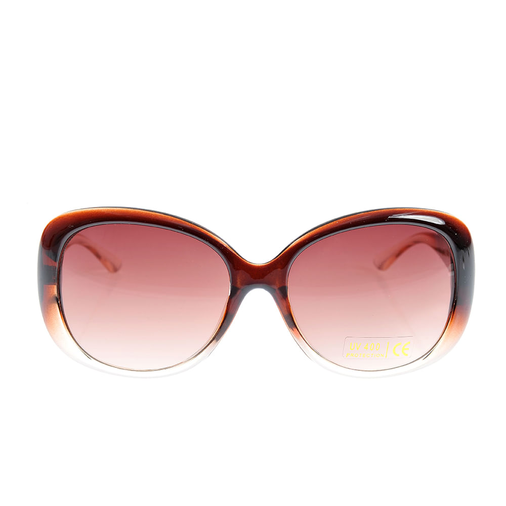 Ochelari de soare cu rame maro degrade si lentile roz gradient