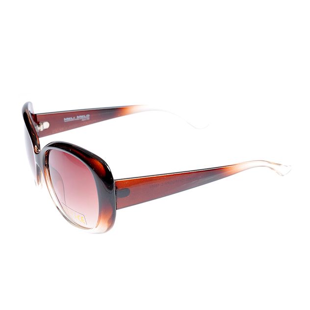Ochelari de soare cu rame maro degrade si lentile roz gradient