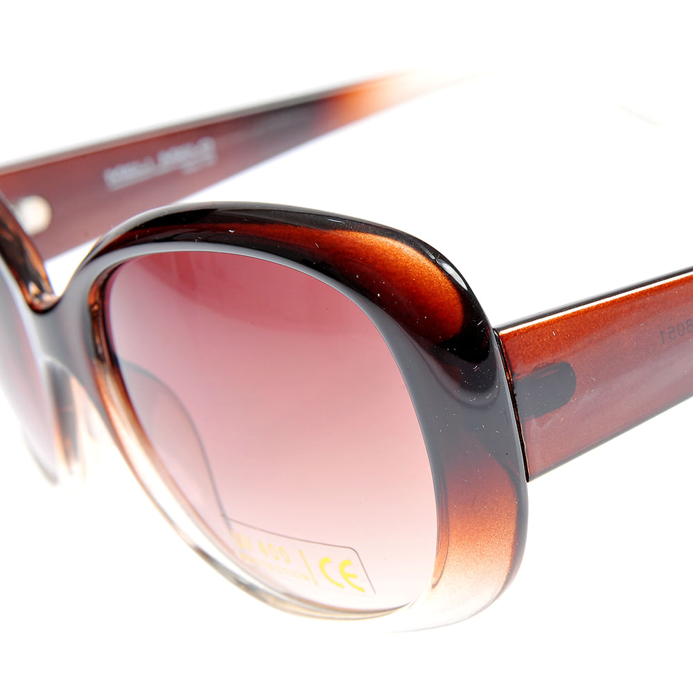 Ochelari de soare cu rame maro degrade si lentile roz gradient - 2 | YEO