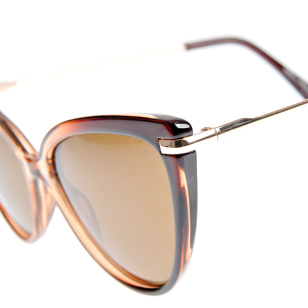 Ochelari de soare cat-eye cu rame maro si lentile polarizate - 2 | YEO