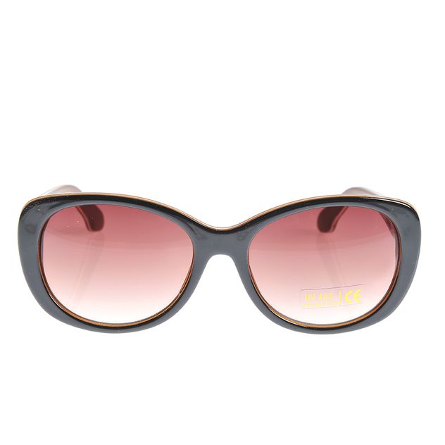Ochelari de soare eleganti cu rame negre si lentile roz gradient