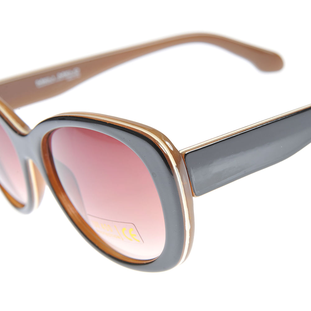Ochelari de soare eleganti cu rame negre si lentile roz gradient - 2 | YEO
