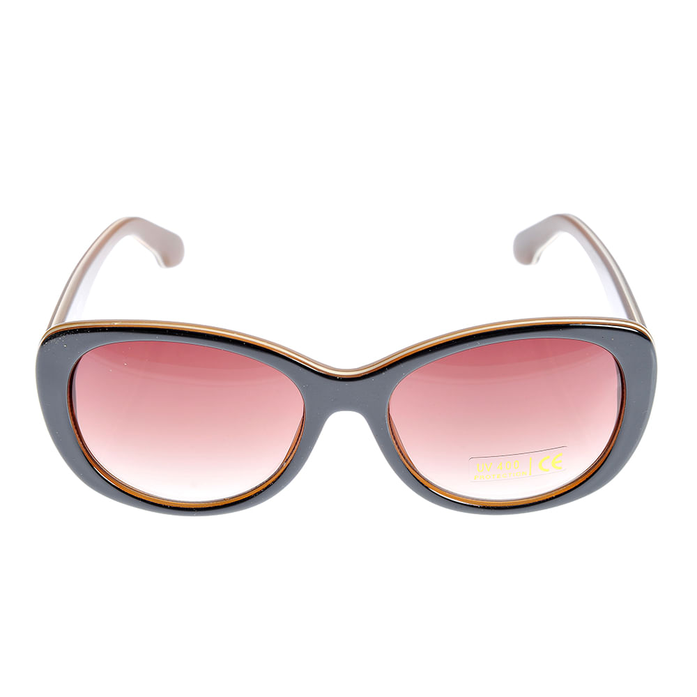 Ochelari de soare eleganti cu rame negre si lentile roz gradient - 4 | YEO