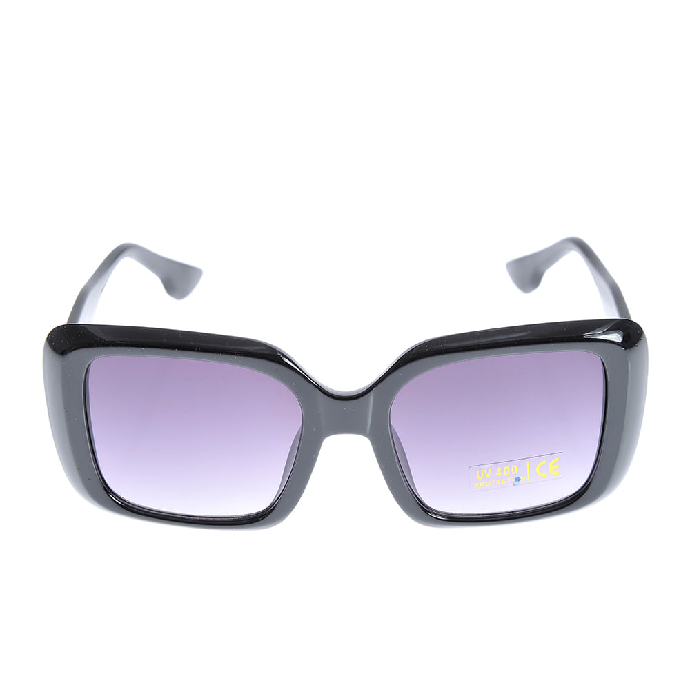 Ochelari de soare cu rame negre patrate si lentile mov UV400 - 3 | YEO