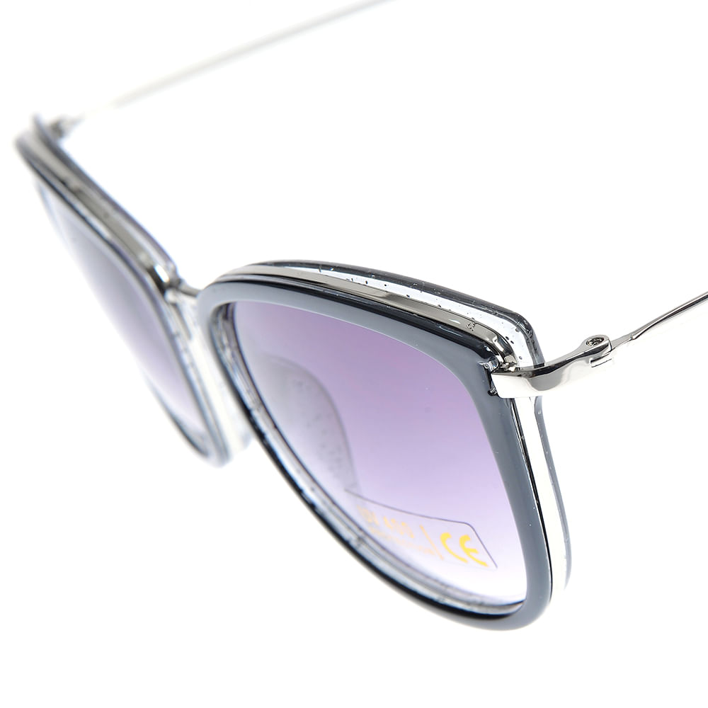 Ochelari de soare cat-eye cu rame gri si lentile degrade mov - 2 | YEO
