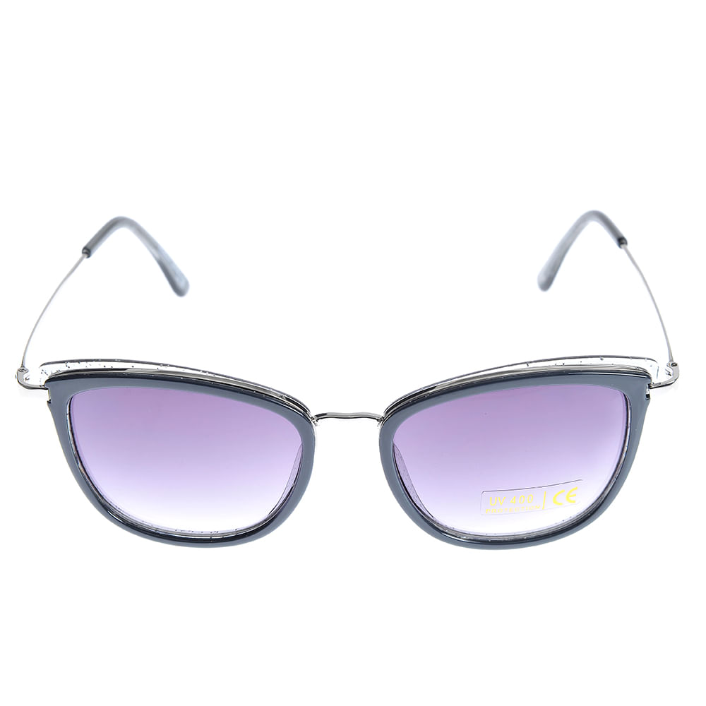 Ochelari de soare cat-eye cu rame gri si lentile degrade mov - 4 | YEO
