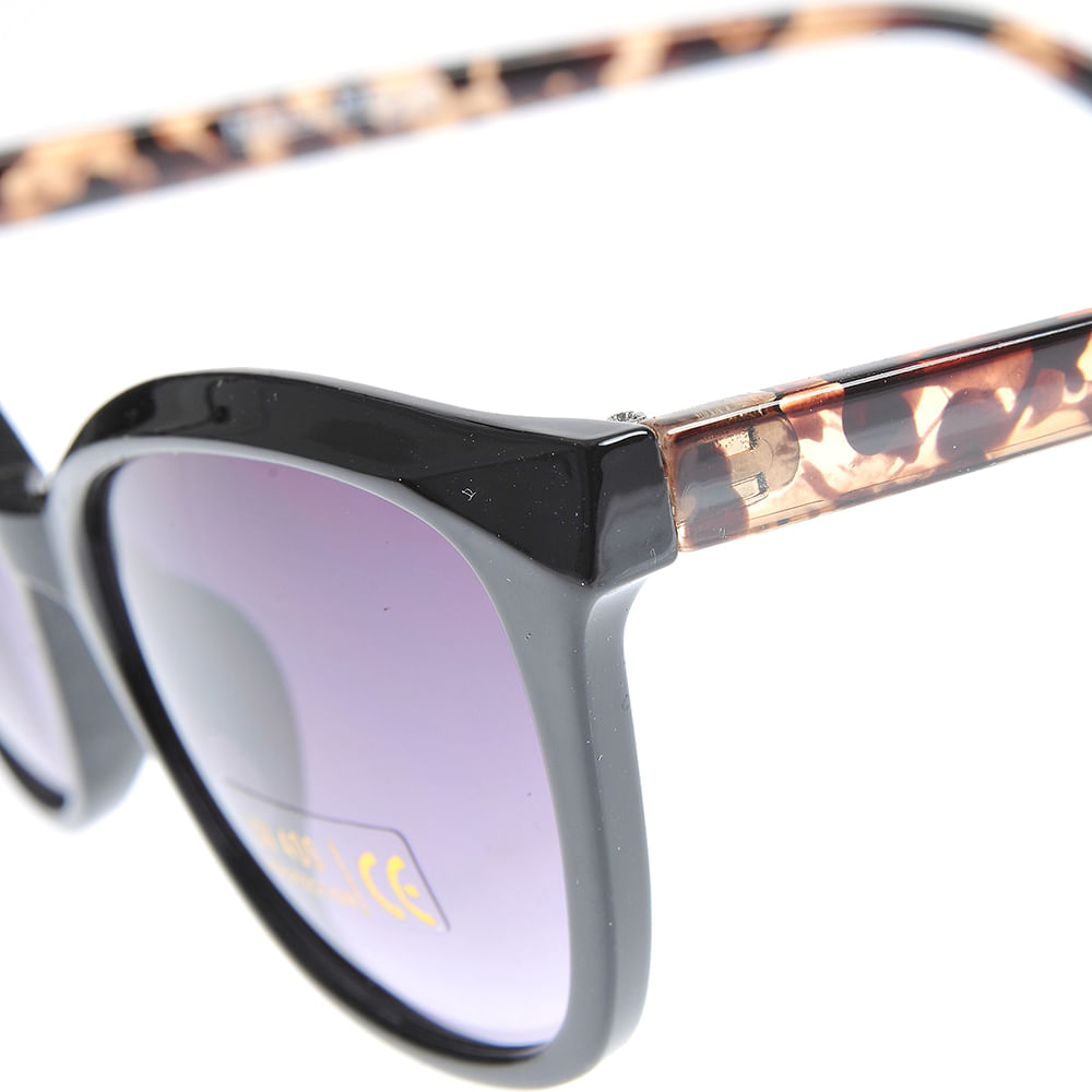 Ochelari de soare cat-eye cu rame negre si lentile mov UV400 - 2 | YEO