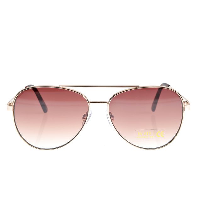 Ochelari de soare aviator cu rama aurie si lentile roz degrade UV400
