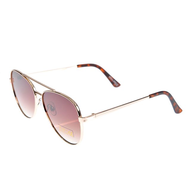 Ochelari de soare aviator cu rama aurie si lentile roz degrade UV400