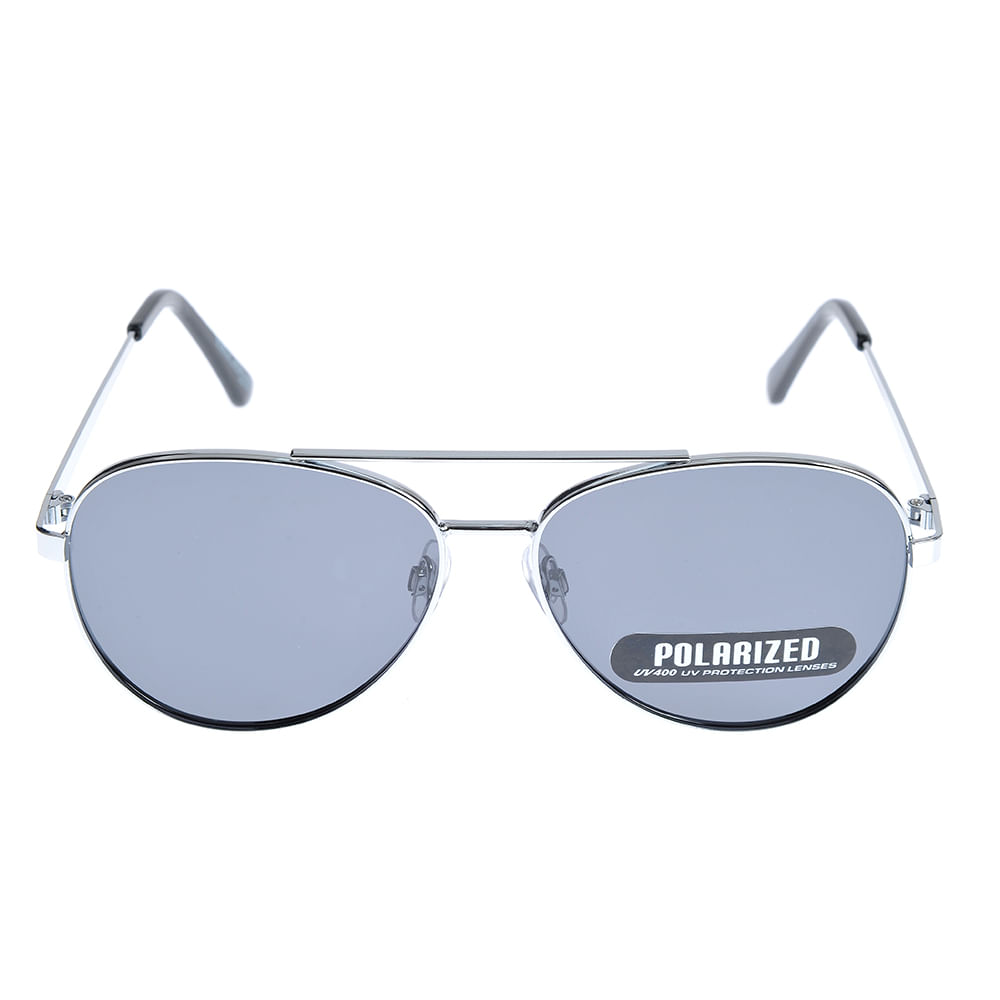 Ochelari de soare aviator cu lentile polarizate gri si rama metalica - 3 | YEO