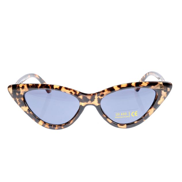 Ochelari de soare cat-eye animal print cu lentile gri UV400