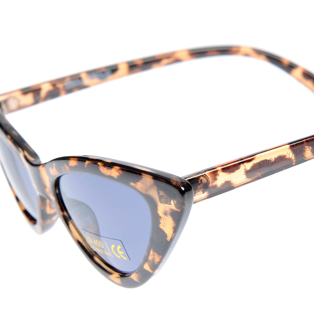 Ochelari de soare cat-eye animal print cu lentile gri UV400 - 2 | YEO
