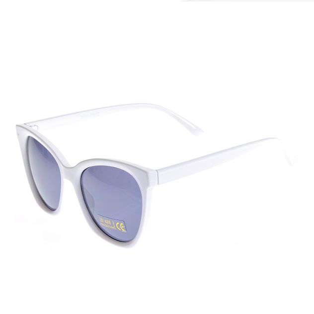 Ochelari de soare albi cu lentile gri si protectie UV400