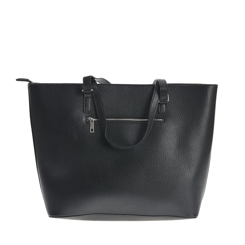 Geanta neagra cu buzunar frontal - 2 | YEO