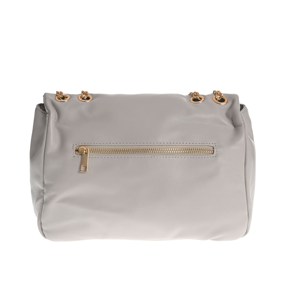 Geanta crossbody gri cu bareta din lant - 2 | YEO