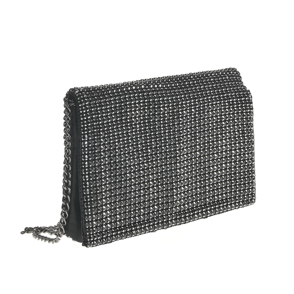 Geanta plic cu pietre acrilice negre - 1 | YEO