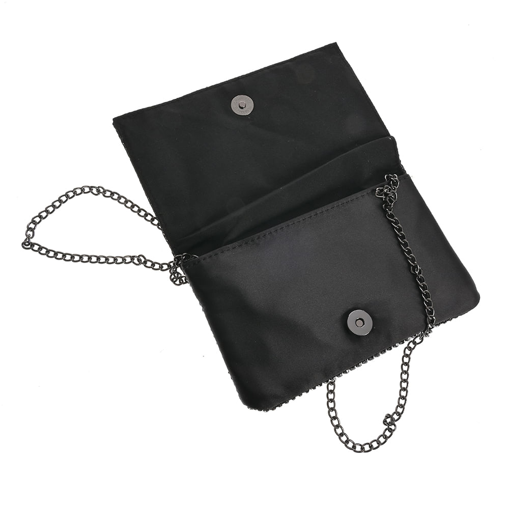 Geanta plic cu pietre acrilice negre - 2 | YEO