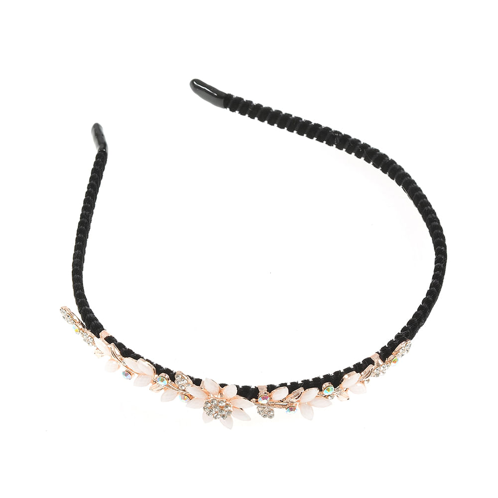 Bentita neagra cu flori roz - 1 | YEO
