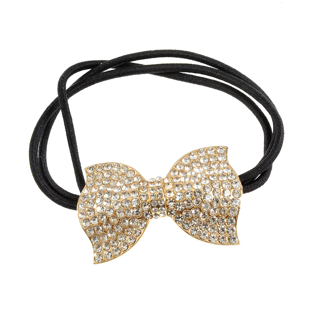 Elastic de par negru cu funda aurie - 1 | YEO