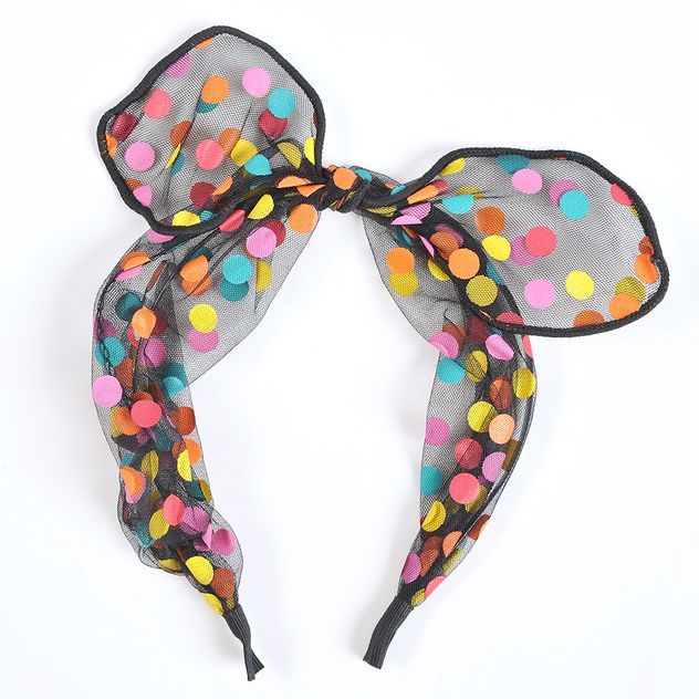 Bentita neagra cu buline multicolore