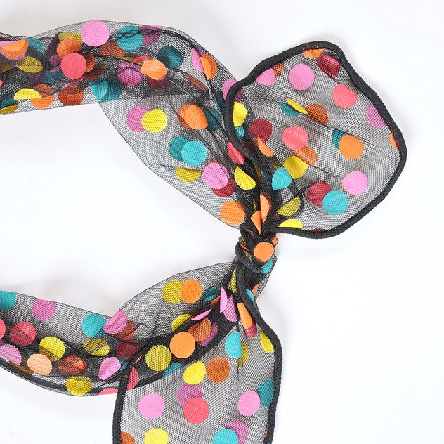 Bentita neagra cu buline multicolore