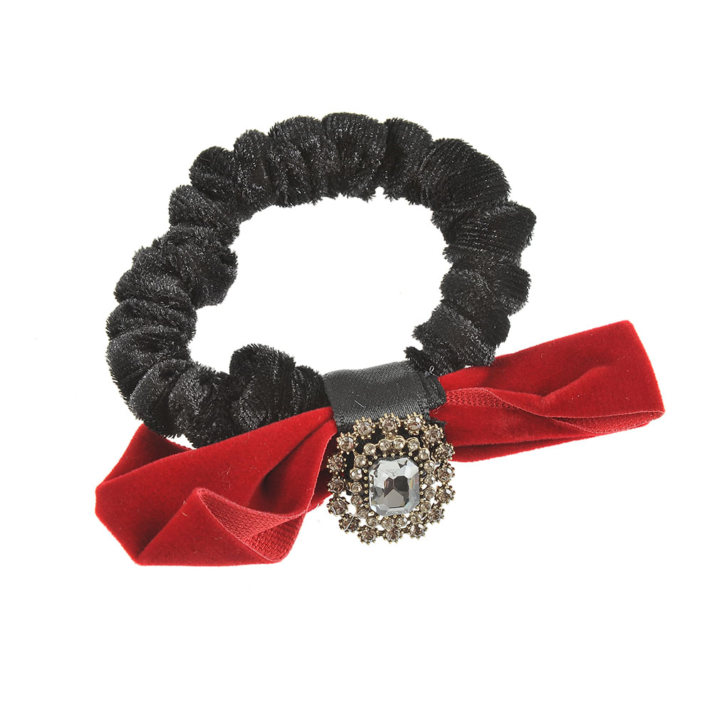 Elastic de par negru cu funda si accesoriu aplicat - 1 | YEO