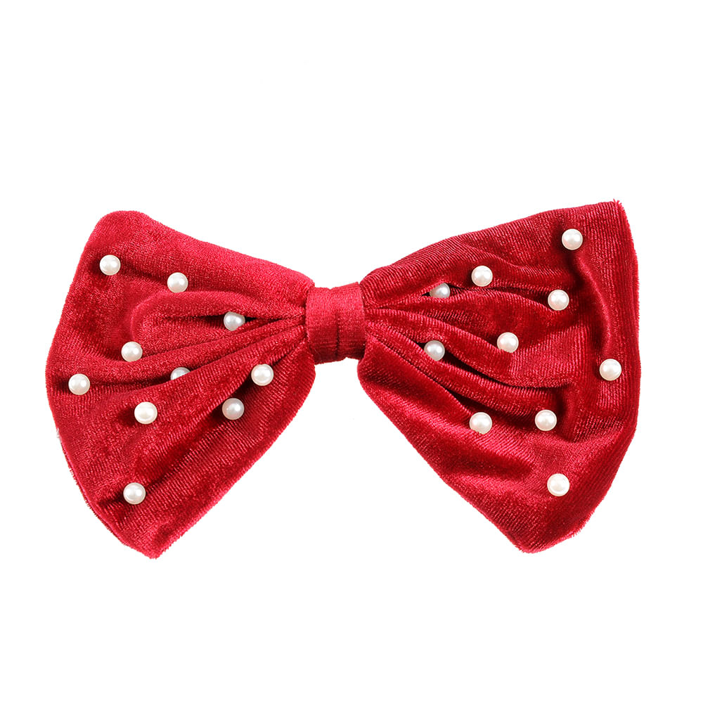 Clama de par funda rosie cu perle - 3 | YEO