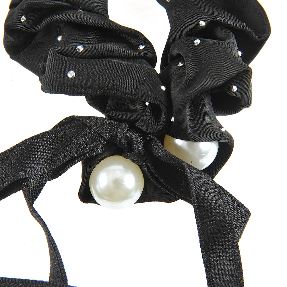 Elastic negru cu pietre aplicate - 1 | YEO