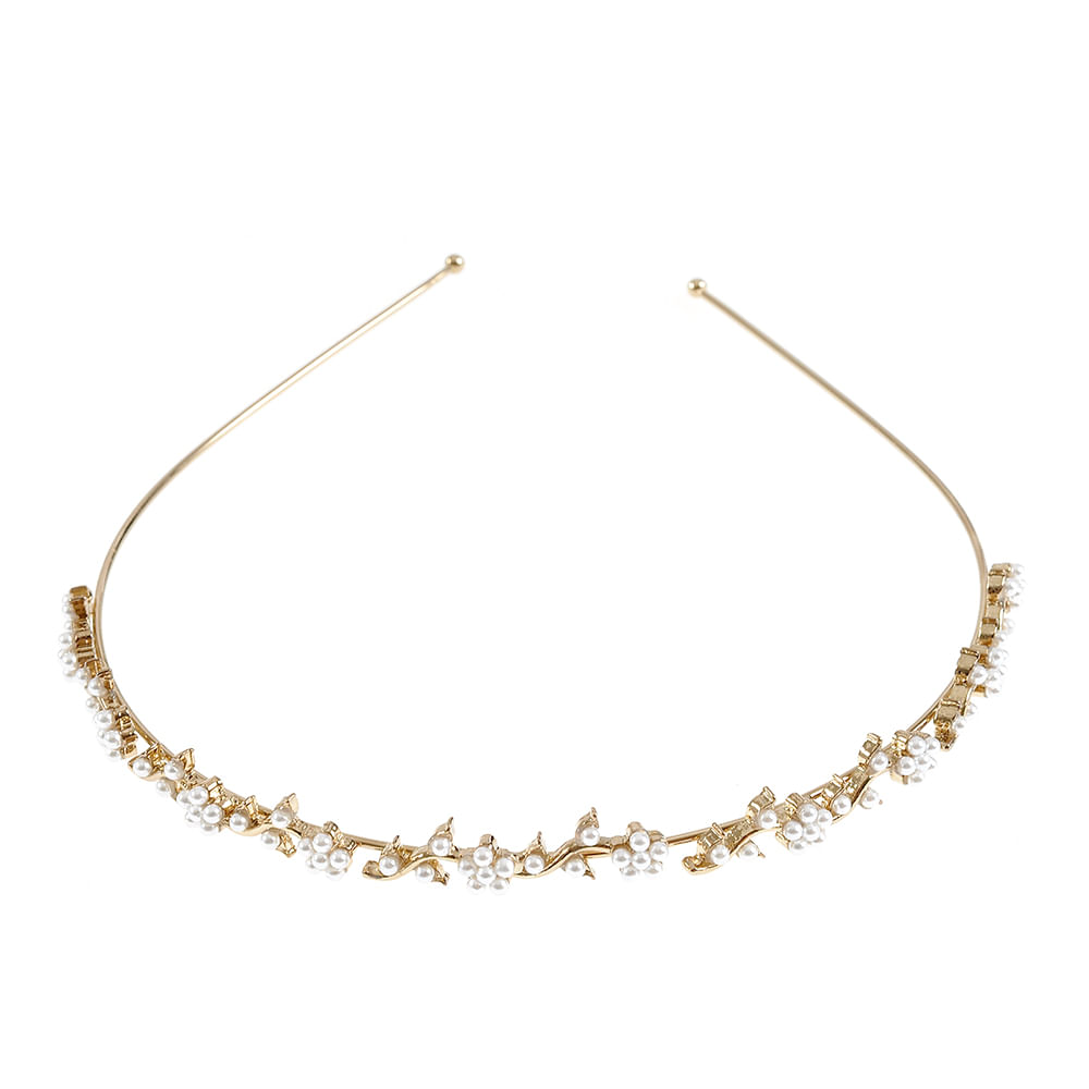 Bentita aurie cu flori albe - 2 | YEO