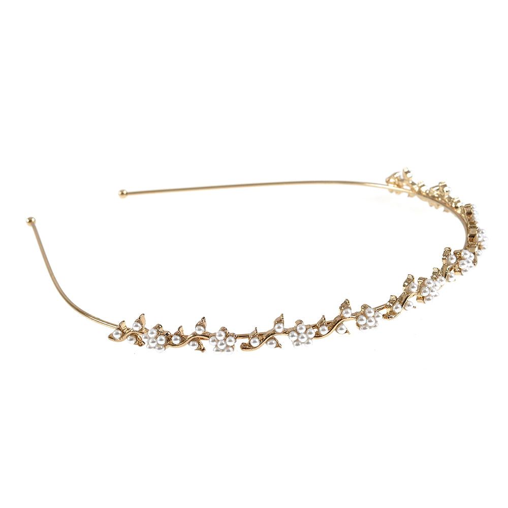 Bentita aurie cu flori albe - 3 | YEO