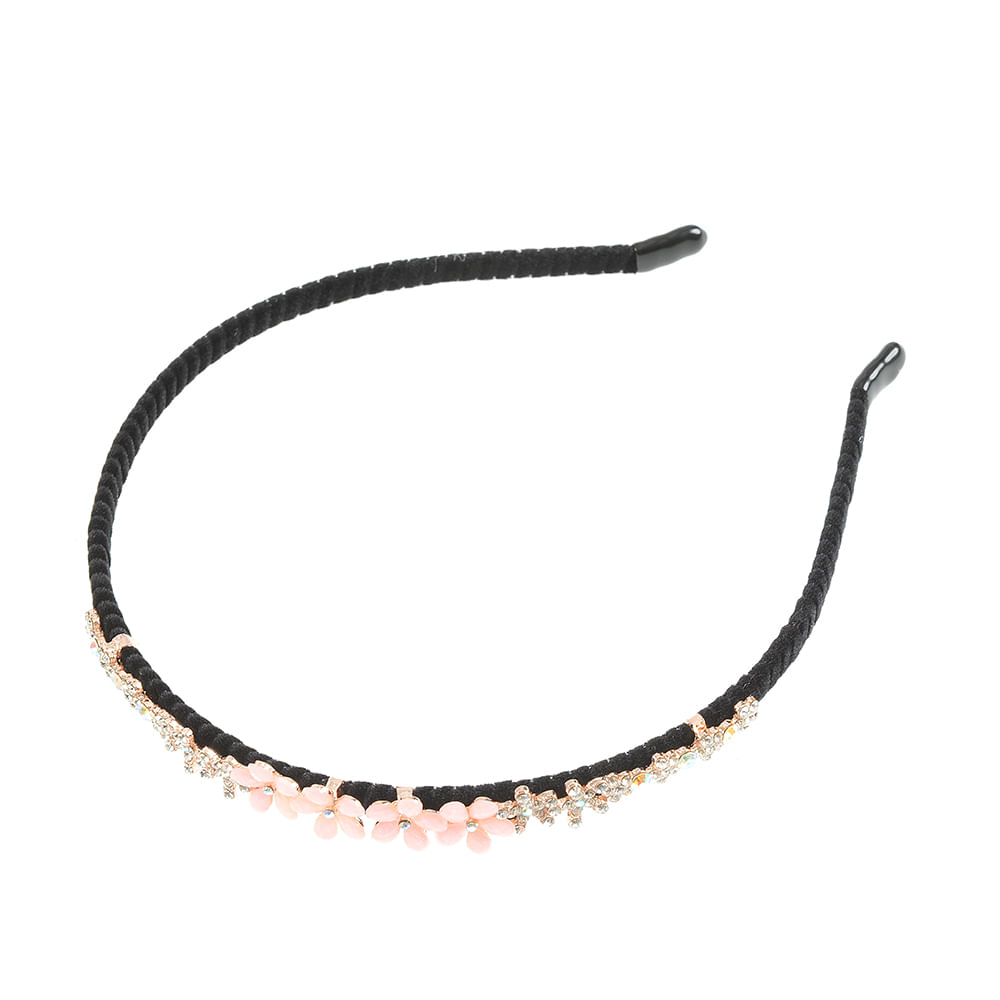 Bentita neagra cu flori roz si albe - 3 | YEO
