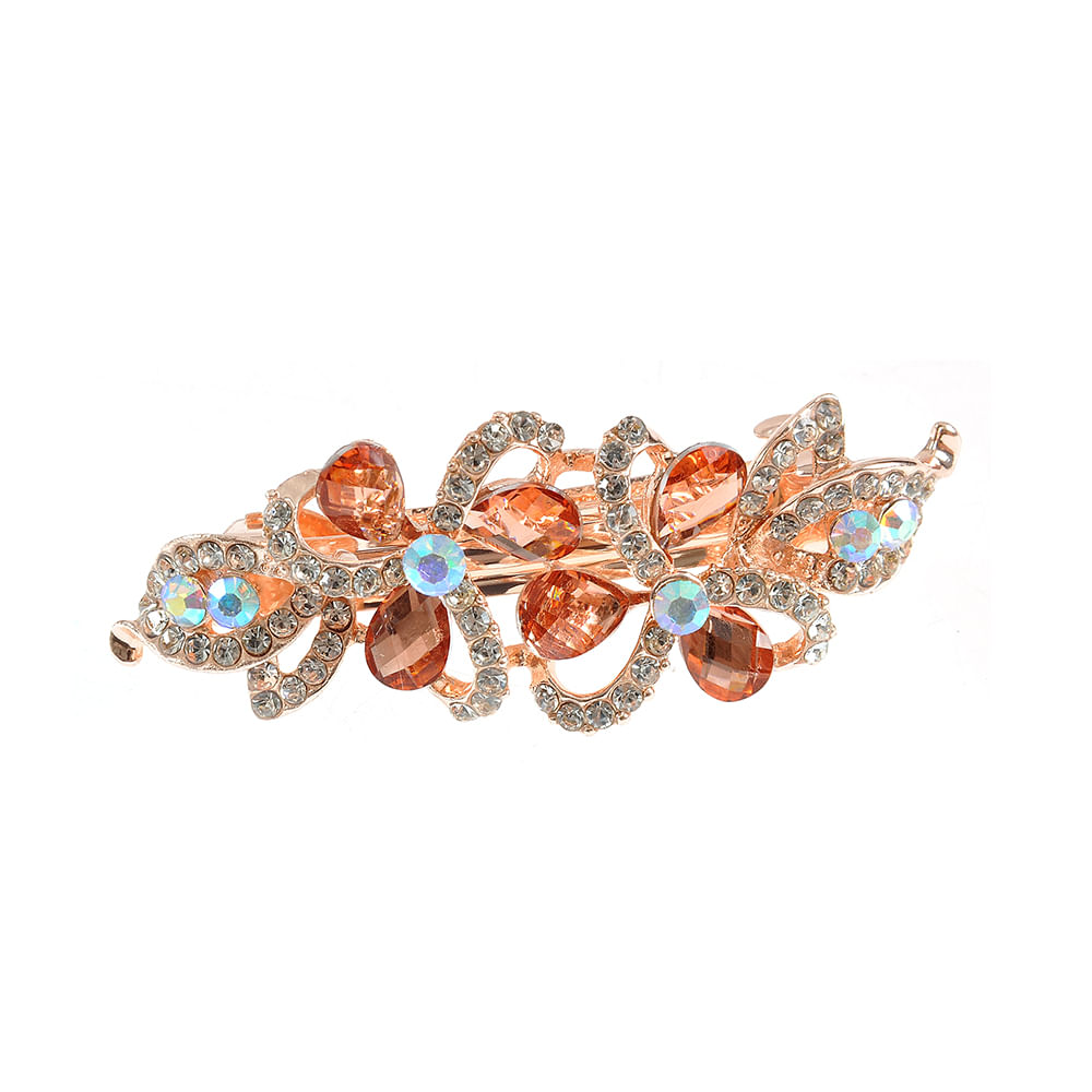 Clama de par aurie cu pietre albe - 3 | YEO