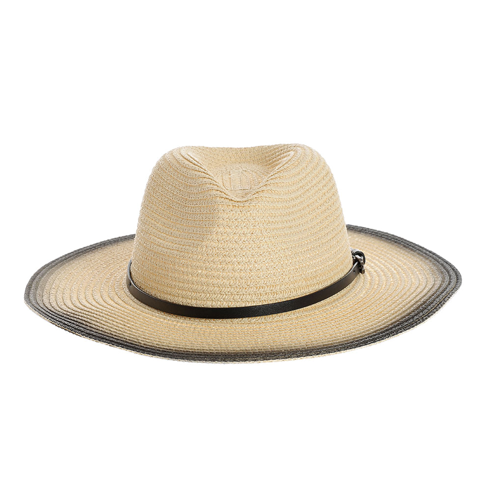 Palarie bej cu accesoriu curea neagra