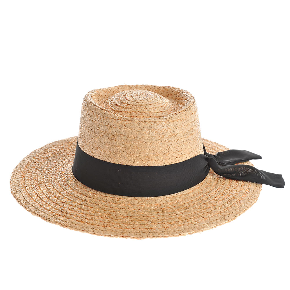 Palarie de vara cu panglica neagra