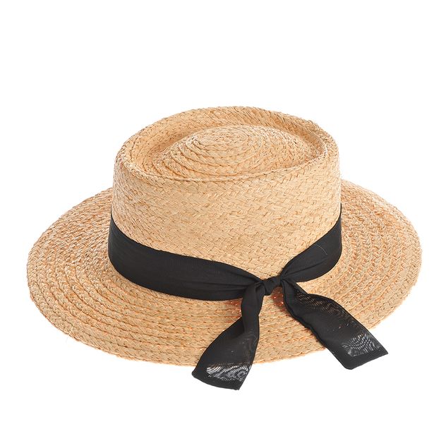 Palarie de vara cu panglica neagra