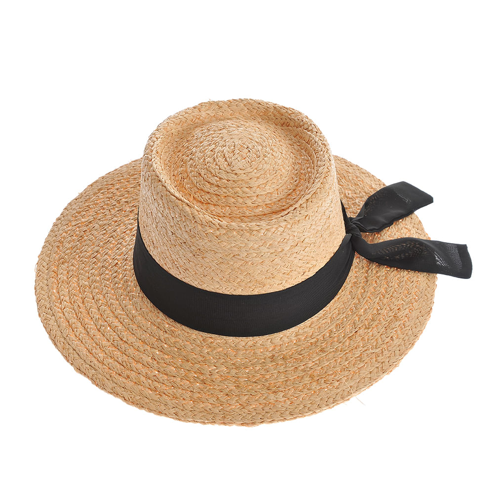 Palarie de vara cu panglica neagra - 3 | YEO