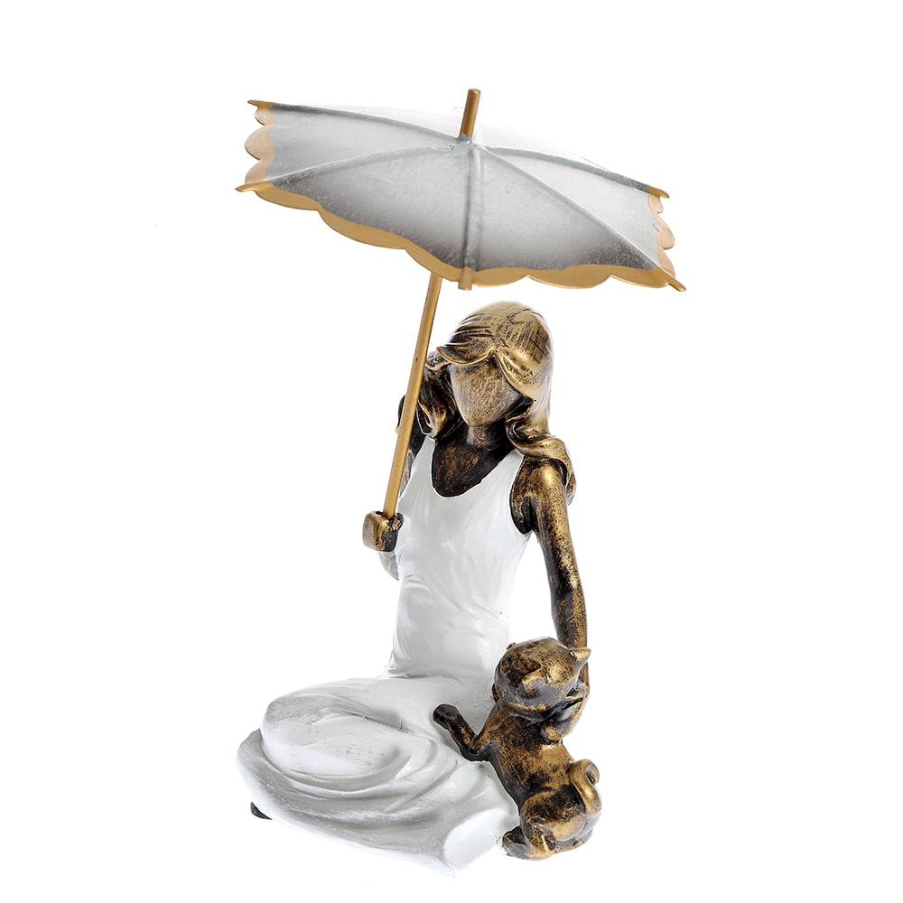 Statueta doamna cu umbrela 17.5 cm - 1 | YEO