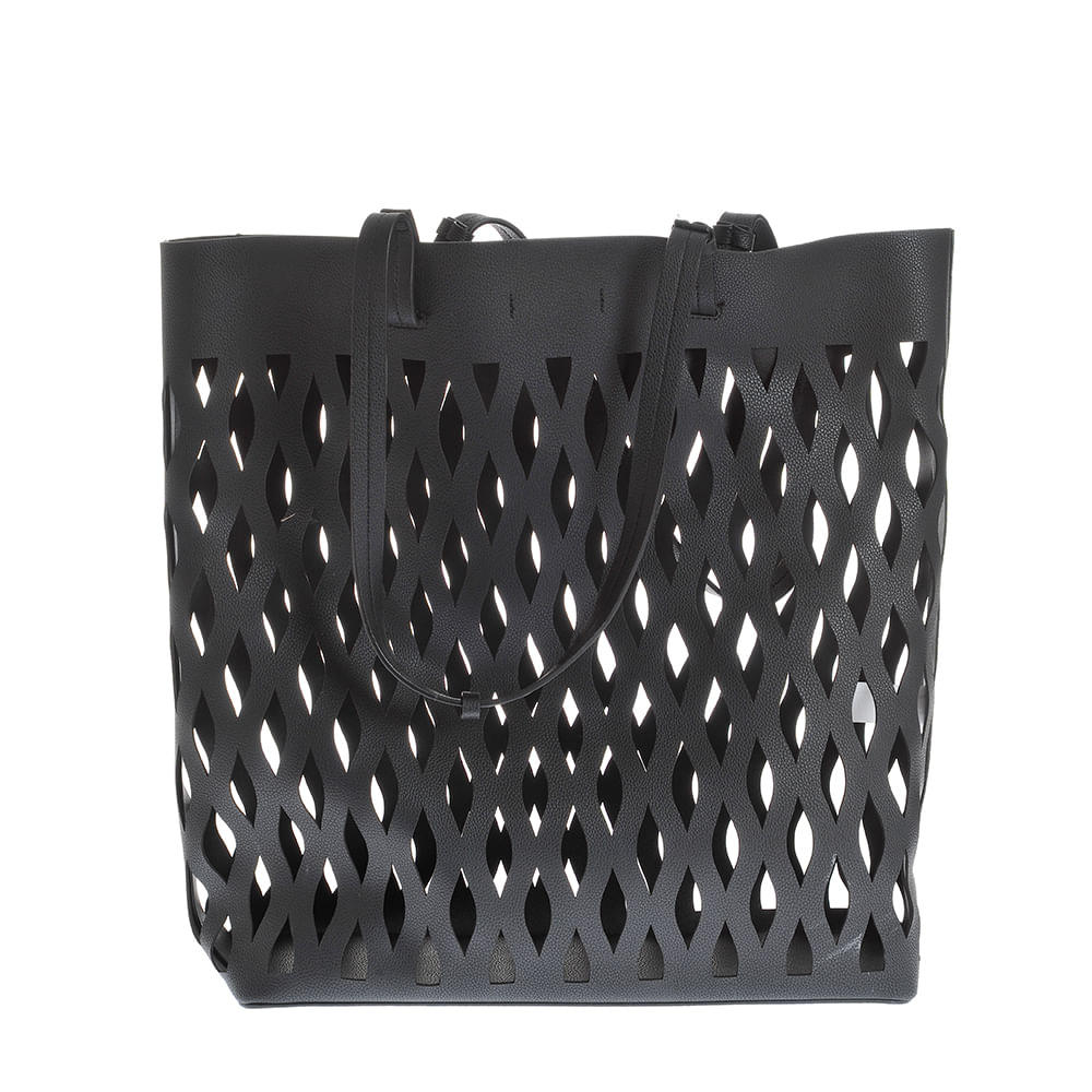 Geanta shopper cu model perforat - 2 | YEO
