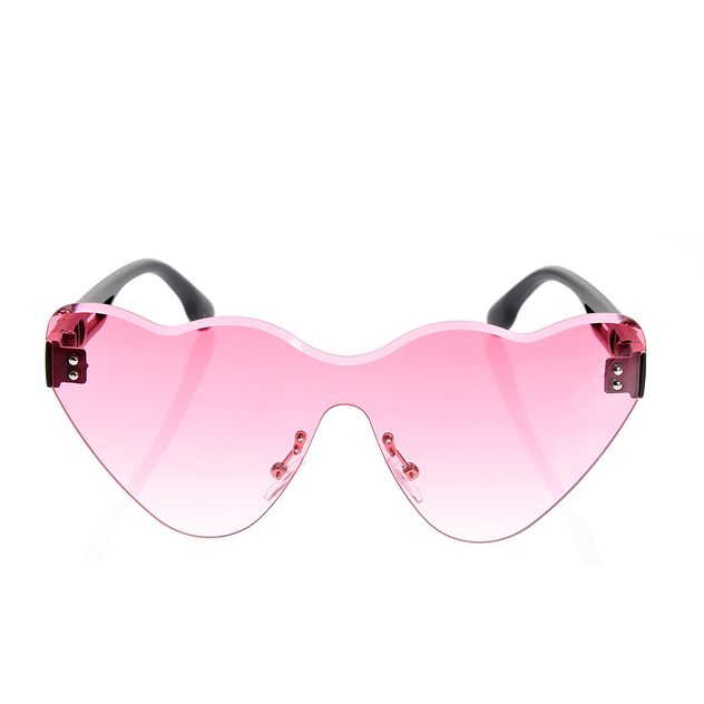 Ochelari de soare shield roz in forma de inima