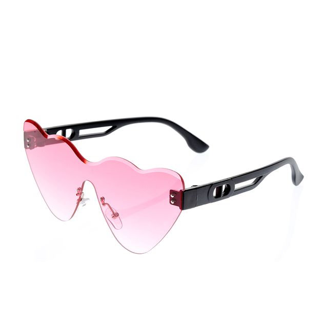 Ochelari de soare shield roz in forma de inima