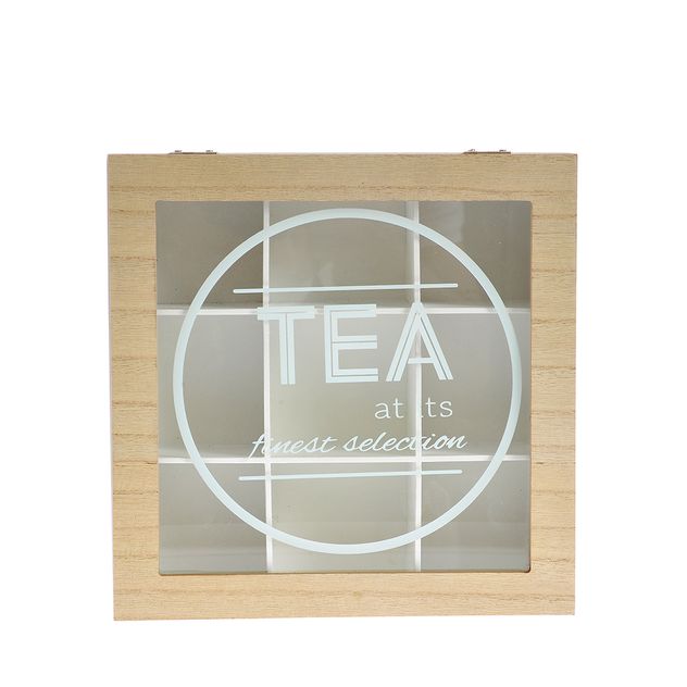Cutie organizatoare din lemn pentru pliculete de ceai