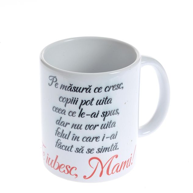 Cana din ceramica Te iubesc, Mami