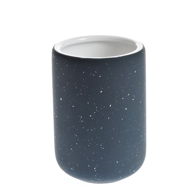 Suport ceramic pentru periute de dinti, finisaj negru mat cu stropi albi 11 cm
