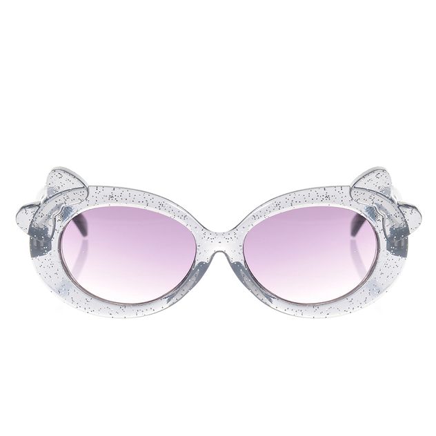 Ochelari de soare glitter cu fundite si lentile mov gradient