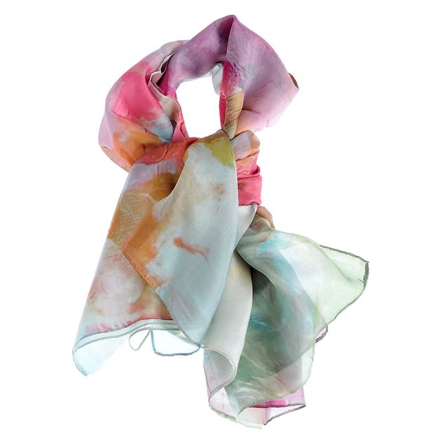 Esarfa din matase cu print floral