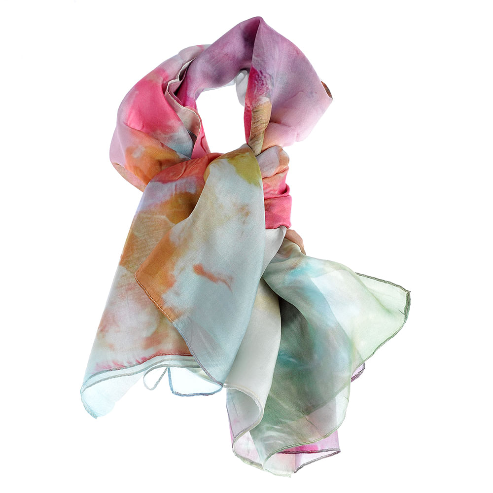 Esarfa din matase cu print floral