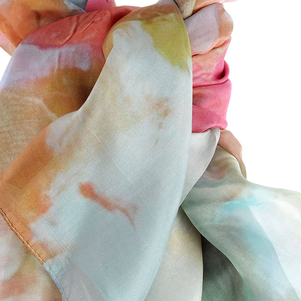 Esarfa din matase cu print floral - 1 | YEO