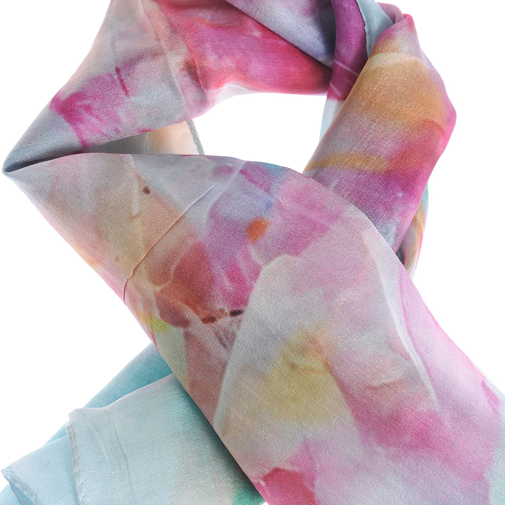 Esarfa matase imprimeu pastel multicolor 50x50 cm - 1 | YEO