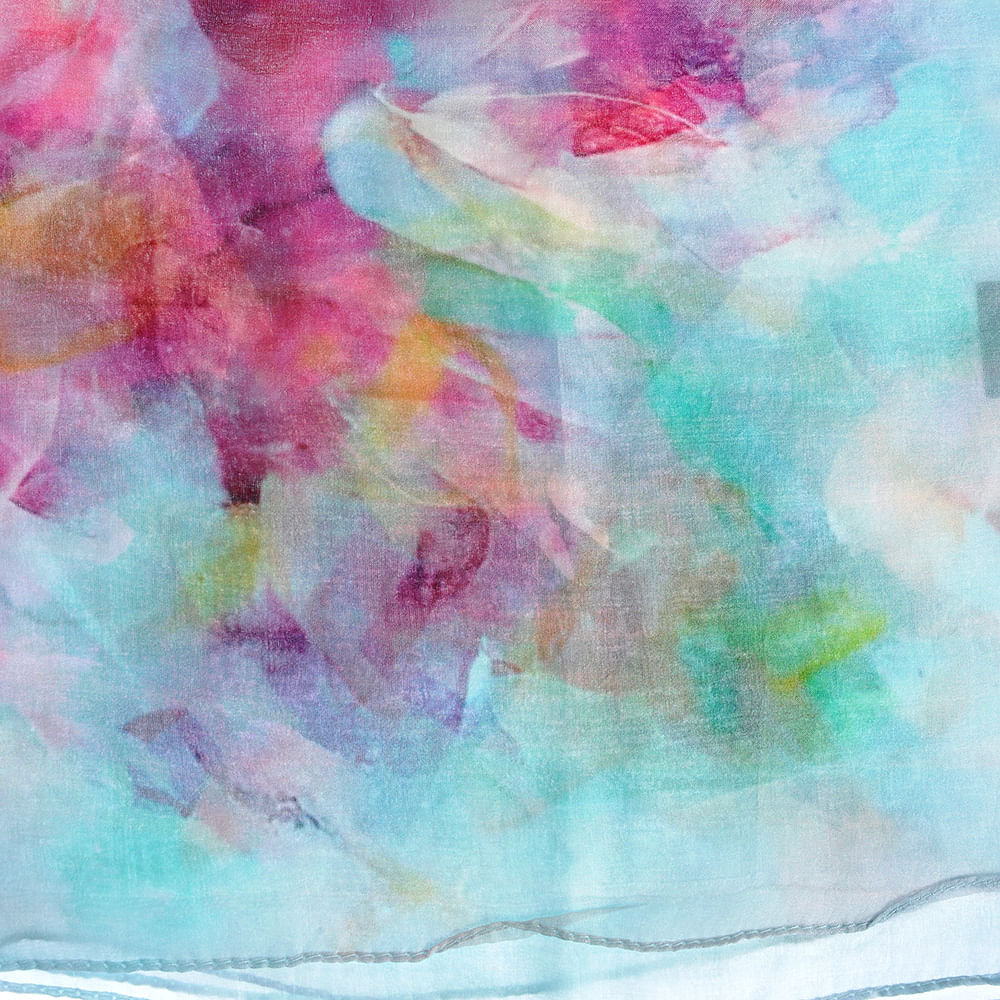 Esarfa matase imprimeu pastel multicolor 50x50 cm - 2 | YEO
